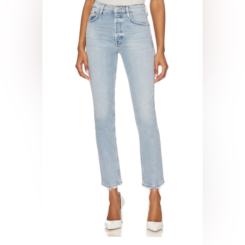 Agolde Riley High Rise Straight Crop Jeans, Dynamic, 30